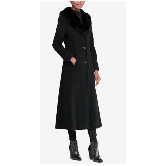 Ralph Lauren Faux-Fur Collar-Maxi Coat